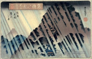  Utagawa Pintura al %c3%b3leo - lluvia nocturna en oyama Utagawa Toyokuni japonés